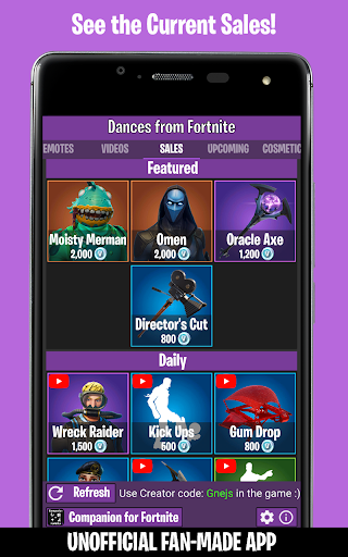 Download Dances From Fortnite Emotes Skins Daily Shop Free - roblox skins apk 600 free entertainment app for android